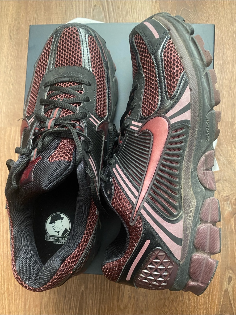 Women's Nike Vomero 5 Burgundy and Black Sneakers